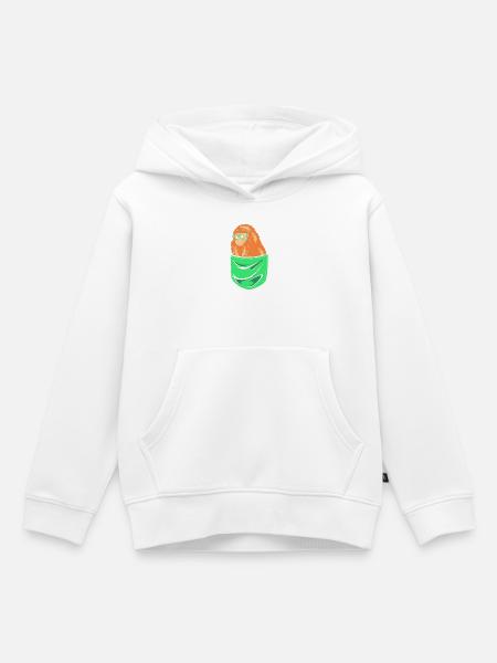 Tamarin Affe - Kinder Premium Organic Hoodie - Weiß
