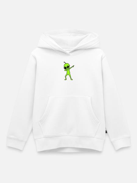 Alien Dab - Kinder Premium Organic Hoodie - Weiß
