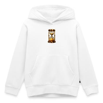 Sablier d’or - Sweat Premium à capuche enfant bio - blanc - Devant - AI Model Kid Female (0cm)