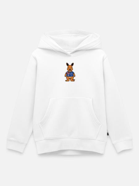 Australia Kangaroo - Kinder Premium Organic Hoodie - Weiß