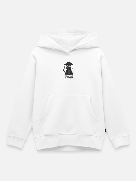 purrfect. drôlig. - Kinder Premium Organic Hoodie - Weiß