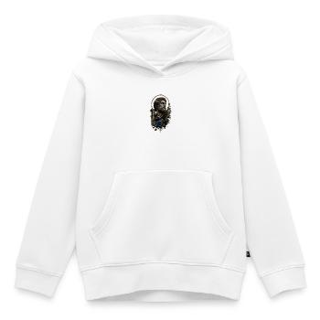 Art de tatouage avec une rose bleue - Sweat Premium à capuche enfant bio - blanc - Devant - AI Model Kid Female (0cm)