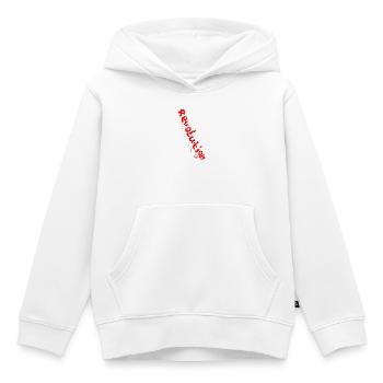 REVOLUTION (Red) - Kinder Premium Organic Hoodie - Weiß - Vorne - AI Model Kid Female (0cm)