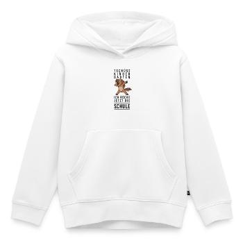 Tschüss Kindergarten, ich rocke Schule – Pferd Dab - Kinder Premium Organic Hoodie - Weiß - Vorne - AI Model Kid Female (0cm)