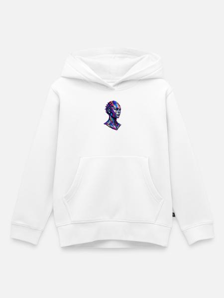 Futuristischer Android – Geometrische KI Kunst - Kinder Premium Organic Hoodie - Weiß