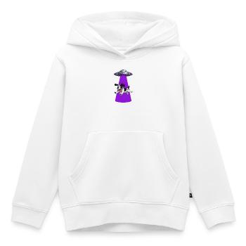 Hund von lila UFO-Balken entführt - Kinder Premium Organic Hoodie - Weiß - Vorne - AI Model Kid Female (0cm)