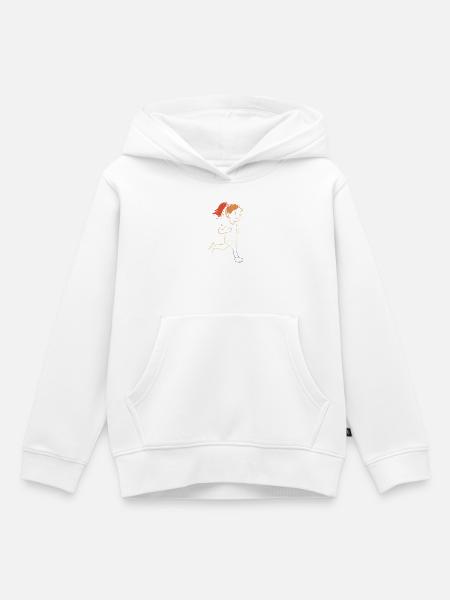 Läuferin Comic - Kinder Premium Organic Hoodie - Weiß