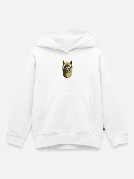 alpaka-skibrille - Kinder Premium Organic Hoodie - Weiß