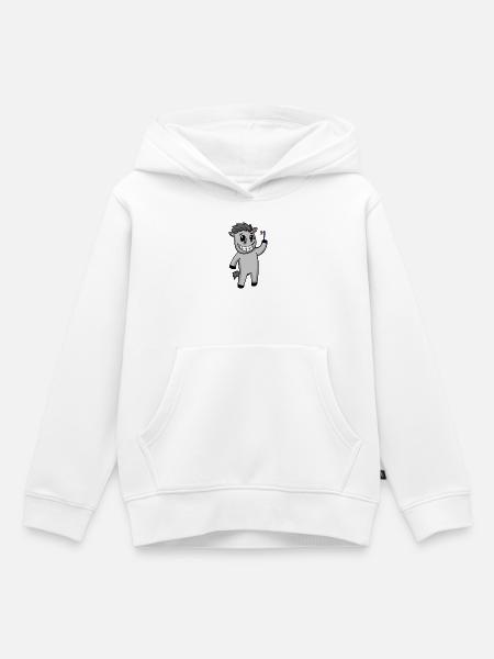 Esel Zähne putzen - Kinder Premium Organic Hoodie - Weiß