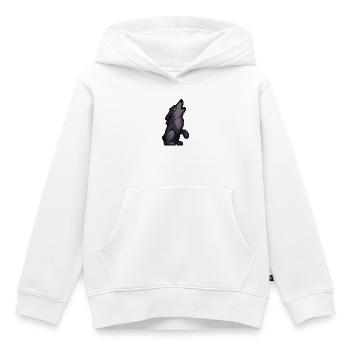 Mondwolf-Silhouette in Dunkler Palette - Kinder Premium Organic Hoodie - Weiß - Vorne - AI Model Kid Female (0cm)