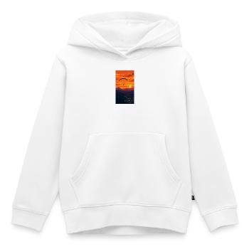 Sonnenuntergang Paraglider über Bergkette - Kinder Premium Organic Hoodie - Weiß - Vorne - AI Model Kid Female (0cm)