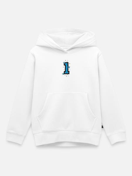 The number 1 - Kids Premium Organic Hoodie - white