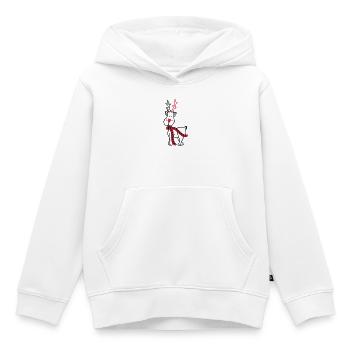 Rentier mit Schal - Kinder Premium Organic Hoodie - Weiß - Vorne - AI Model Kid Female (0cm)