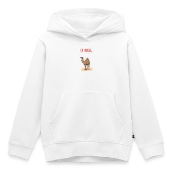Ça bosse - Sweat Premium à capuche enfant bio - blanc - Devant - AI Model Kid Female (0cm)