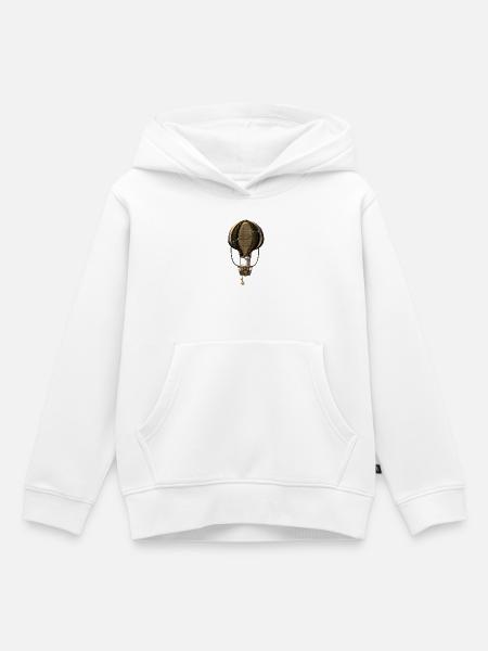 Steampunk, Heißluftballon - Kinder Premium Organic Hoodie - Weiß