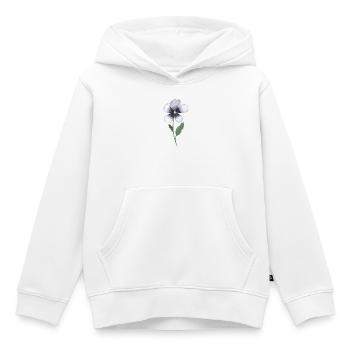 Pansy Violet - Sweat Premium à capuche enfant bio - blanc - Devant - AI Model Kid Female (0cm)