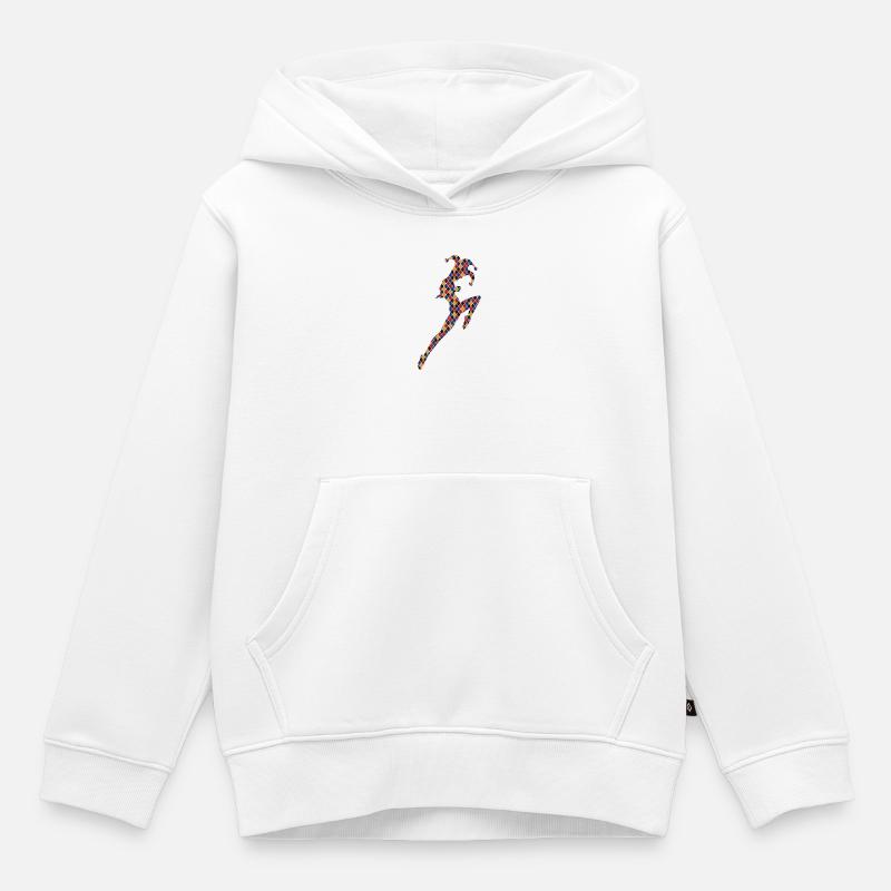 Arlequin - Sweat Premium à capuche enfant bio - blanc