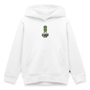 Chef Spruch mit Schildkröte Motiv - Kinder Premium Organic Hoodie - Weiß - Vorne - AI Model Kid Female (0cm)