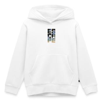 Plage d’évasion - Sweat Premium à capuche enfant bio - blanc - Devant - AI Model Kid Female (0cm)