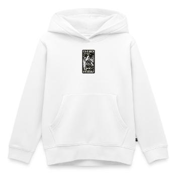 Oh no! Monday - Kids Premium Organic Hoodie - white - Front - AI Model Kid Female (0cm)
