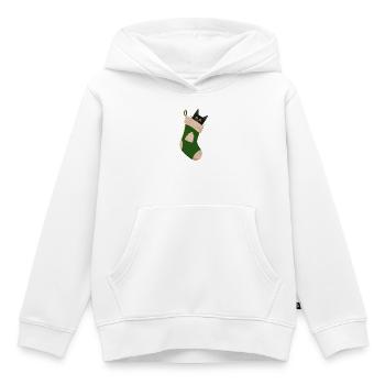 Katze in grünem Stiefel - Kinder Premium Organic Hoodie - Weiß - Vorne - AI Model Kid Female (0cm)