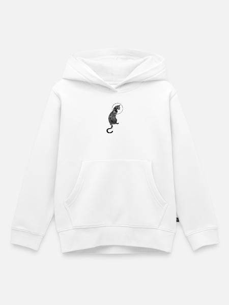 Abstrakte Ozeanische Katze - Kinder Premium Organic Hoodie - Weiß