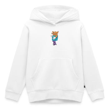 Verspielte Katze mit Mausmuster - Kinder Premium Organic Hoodie - Weiß - Vorne - AI Model Kid Female (0cm)