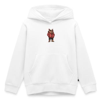 Cochon Hiver Frais - Sweat Premium à capuche enfant bio - blanc - Devant - AI Model Kid Female (0cm)