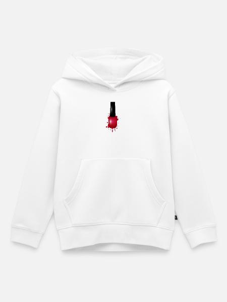 Roter Nagellack im Graffiti-Stil Illustration - Kinder Premium Organic Hoodie - Weiß