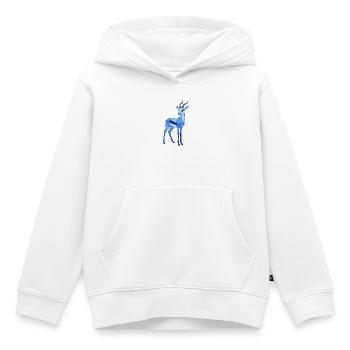 Blue Geo Roebuck - Sweat Premium à capuche enfant bio - blanc - Devant - AI Model Kid Female (0cm)