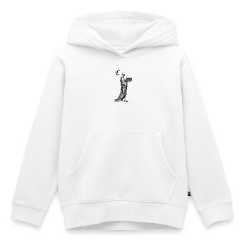 squelette avec échiquier - Sweat Premium à capuche enfant bio - blanc - Devant - AI Model Kid Female (0cm)