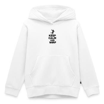 KEEP CALM AND WIRF! DEUTSCHLAND EUROPAMEISTER - Kinder Premium Organic Hoodie - Weiß - Vorne - AI Model Kid Female (0cm)