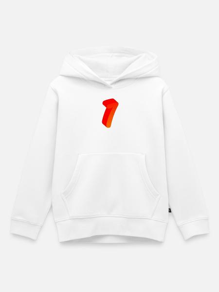 1 zahlenmotiv Gradient - Kinder Premium Organic Hoodie - Weiß