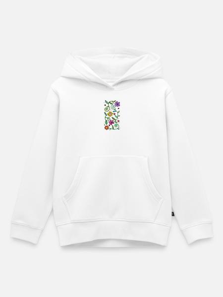 Dekorative Doodle-Gänseblümchen - Kinder Premium Organic Hoodie - Weiß