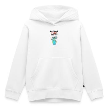 Sehe ich für dich flach aus? Lustiger Wortspiel mit der Erdkugel? - Kinder Premium Organic Hoodie - Weiß - Vorne - AI Model Kid Female (0cm)