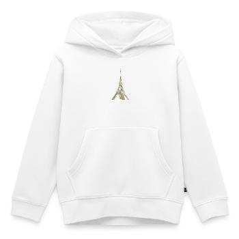 Tour Eiffel Paris monument minimaliste - Sweat Premium à capuche enfant bio - blanc - Devant - AI Model Kid Female (0cm)