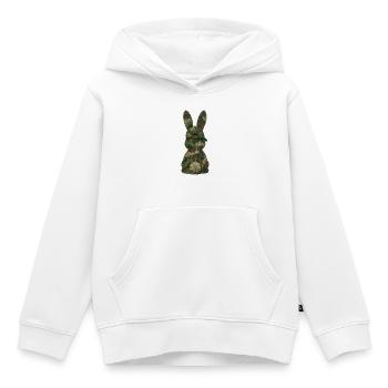 Bunny from Behind Cap Camouflage Cap Camouflage - Kids Premium Organic Hoodie - white - Front - AI Model Kid Female (0cm)