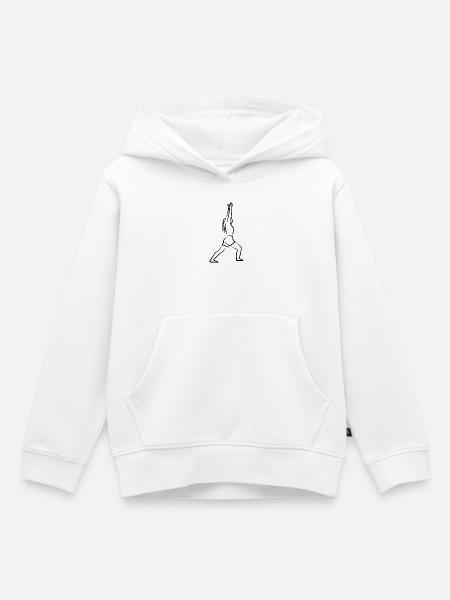 Yogini Zeichnung - Kinder Premium Organic Hoodie - Weiß