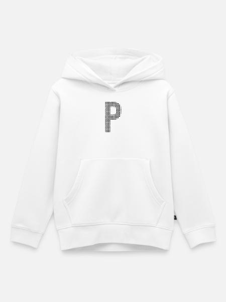 Buchstabe P – Punktmuster Initial Design - Kinder Premium Organic Hoodie - Weiß