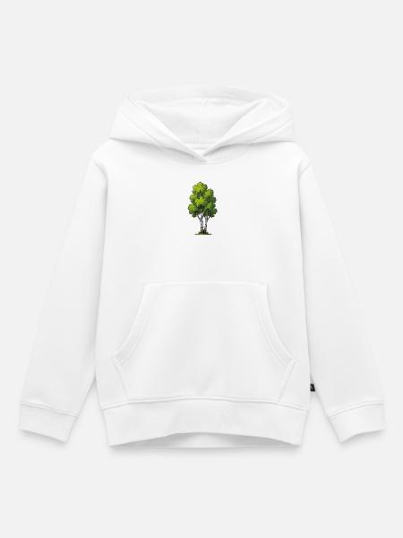 Birkenwald Illustration - Kinder Premium Organic Hoodie - Weiß