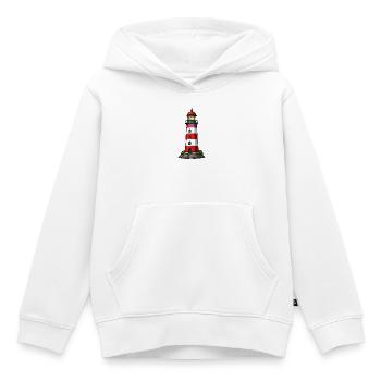 Roter Leuchtturm am Meer - Kinder Premium Organic Hoodie - Weiß - Vorne - AI Model Kid Female (0cm)