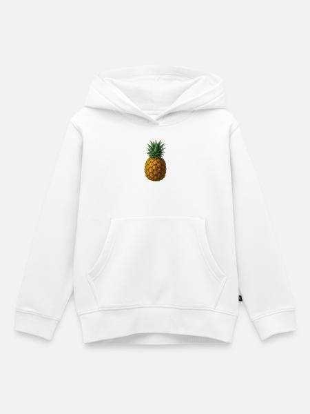 Aquarell-Ananas: Tropische Fruchtkunst - Kinder Premium Organic Hoodie - Weiß