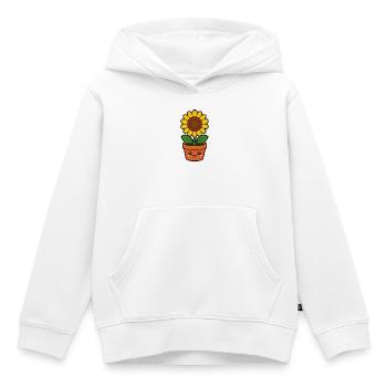 Fröhliche Sonnenblume im Topf - Kinder Premium Organic Hoodie - Weiß - Vorne - AI Model Kid Female (0cm)