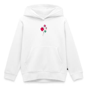 Lineart Blumenstrauß mit Farbunterlegung - Kinder Premium Organic Hoodie - Weiß - Vorne - AI Model Kid Female (0cm)