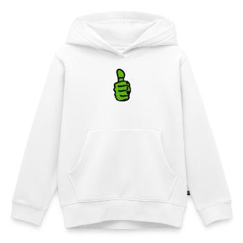 Grüner Daumen Hoch Kontrast - Kinder Premium Organic Hoodie - Weiß - Vorne - AI Model Kid Female (0cm)