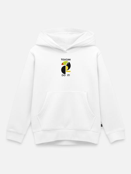 Abstrakter Tukan TOUCAN DO IT - Kinder Premium Organic Hoodie - Weiß