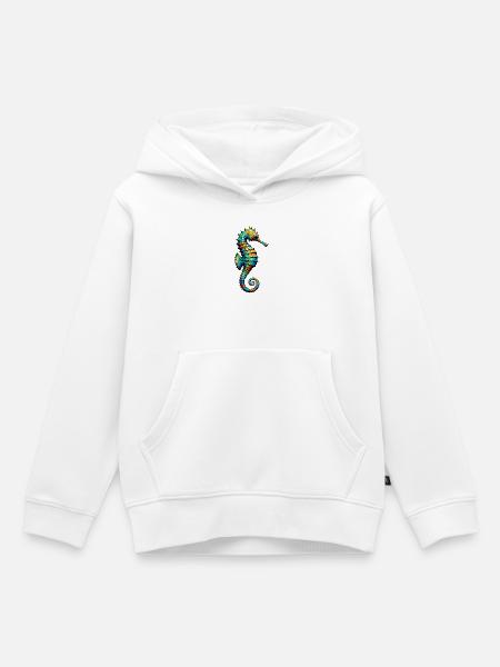 Seepferdchen - Kinder Premium Organic Hoodie - Weiß