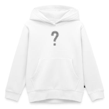 Optique pixel point d’interrogation - Sweat Premium à capuche enfant bio - blanc - Devant - AI Model Kid Female (0cm)