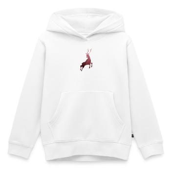 Umriss eines springenden Hirsches - Kinder Premium Organic Hoodie - Weiß - Vorne - AI Model Kid Female (0cm)