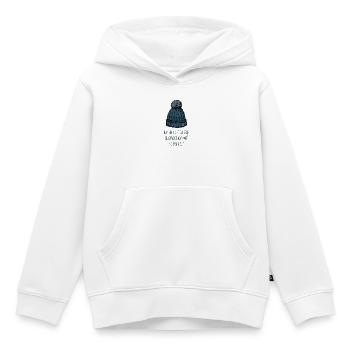 Ich bin nicht einfach gestrickt – Bommel Spruch - Kinder Premium Organic Hoodie - Weiß - Vorne - AI Model Kid Female (0cm)